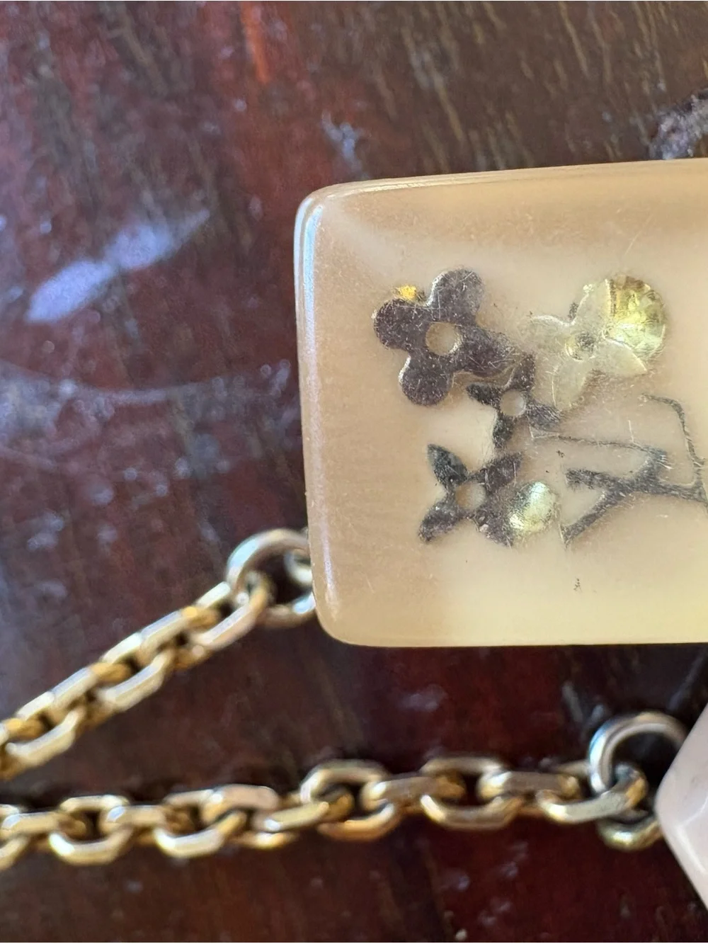 Louis Vuitton Resin Floral Charm Double Dangle Phone Strap